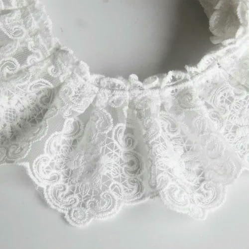 WanMing Bestickter Tüll-Spitzenstoff, Rüschenbesatz, Fransenband, DIY-Puppen, Kleidungs-Nähdekor, Weiß-Schwarz, 7,5 cm breit WanMing Bestickter Tüll-Spitzenstoff, Rüschenbesatz, Fransenband, DIY-Puppen, Kleidungs-Nähdekor, Weiß-Schwarz, 7,5 cm breit von WanMing