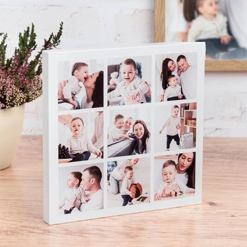 Wanapix | Foto auf Holzblock 15x10 | Farbe Weiß | Block personalisiert auf 1 Seite | Ideal als dekorativer Bilderrahmen | Holzblock mit Fotoaufdruck | Fotoblock aus Holz von Wanapix