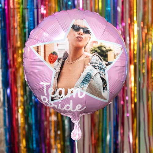 Wanapix | Luftballons Bedrucken | Folienballon mit Foto und Text | Luftballons Geburtstag Deko | Helium Ballons | 45 cm | Rosa von Wanapix