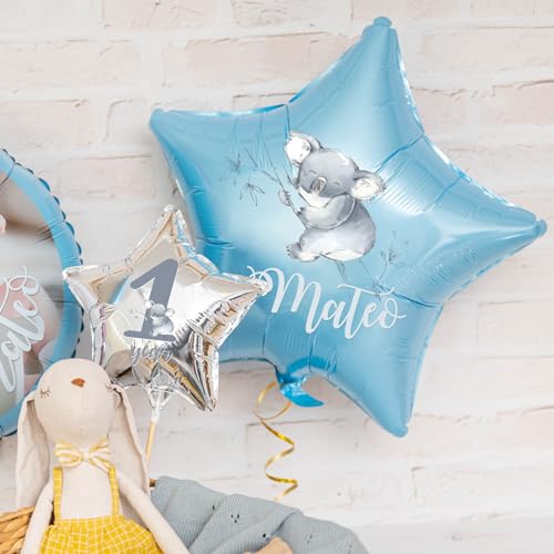 Wanapix | Sternballon Bedrucken | Folienballon mit Foto und Text | Luftballons Geburtstag Deko | Helium Ballons | 49 cm | Blau von Wanapix