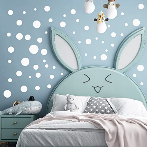 WandSticker4U®- 116x Wandtattoo Punkte weiß selbstklebend I Wandsticker Kinderzimmer weiße Punkte Kreise Dots Aufkleber I Wand Deko Babyzimmer Mädchen & Junge von WandSticker4U