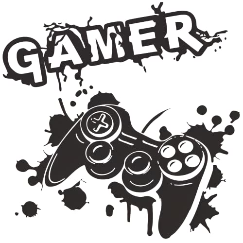 WandSticker4U®- Wandsticker GAMER I Wandbild: 57x55 cm I Wandtattoo Jugendzimmer Junge Video-spiele Gaming Controller Grafitti I Wand Deko Schlafzimmer Jugendliche Teenager Aufkleber COOL von WandSticker4U