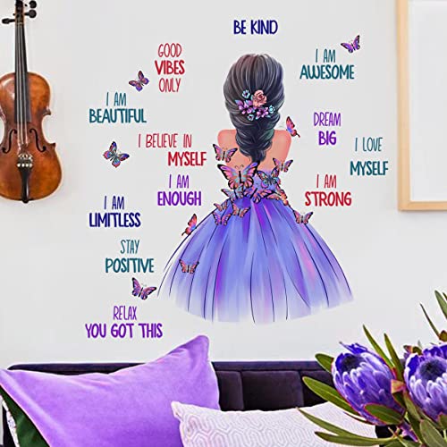 WandSticker4U®- Wandtattoo Kinderzimmer Mädchen GIRL POWER lila (66x70 cm) I Wandsticker Mädchen Spruch Motivation Zitate cool I Wandaufkleber Kinderzimmer Deko Mädchen Teenager GROß von WandSticker4U