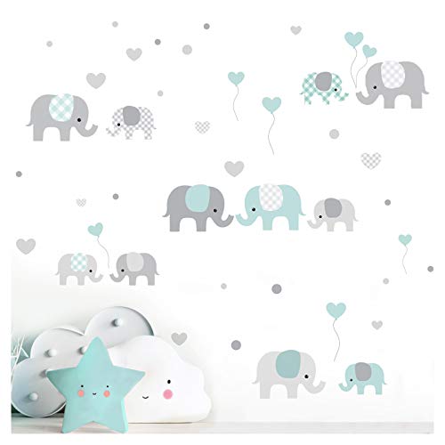Little Deco Wandaufkleber Kinderzimmer Junge Mädchen Elefanten Grau Mint I Zwei A4 Bögen I Wandtattoo Deko Aufkleber Babyzimmer Wandsticker Jungs Sticker DL340-2 Little Deco Wandaufkleber Kinderzimmer Junge Mädchen Elefanten Grau Mint I Zwei A4 Bögen I Wandtattoo Deko Aufkleber Babyzimmer Wandsticker Jungs Sticker DL340-2 von Wandaro