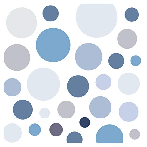 Little Deco Wandsticker 86 Punkte Kinderzimmer Junge Kreise | blau grau | viele Farben Wandtattoo Klebepunkte Wandaufkleber Dots bunt DL390 von Wandaro