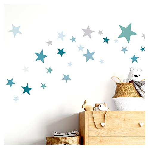 Little Deco Wandtattoo 60 Sterne Kinderzimmer Junge Stars I Mint grau I viele Farben Wandaufkleber Wandsticker Set Wohnzimmer bunt selbstklebend DL409 Little Deco Wandtattoo 60 Sterne Kinderzimmer Junge Stars I Mint grau I viele Farben Wandaufkleber Wandsticker Set Wohnzimmer bunt selbstklebend DL409 von Wandaro