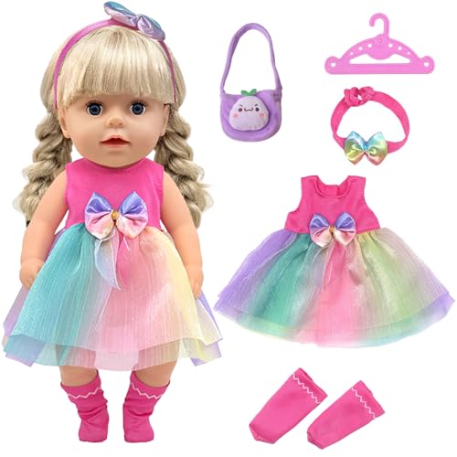 Baby Puppe Kleidung Kompatibel mit Baby neu geboren Kleidung 12-14 Zoll Puppe, Puppe Kleidung für 30-35cm Outfits Süße Baby Puppe Outfits ,Regenbogen Saree Set zur Erfüllung Ihrer Wünsc Baby Puppe Kleidung Kompatibel mit Baby neu geboren Kleidung 12-14 Zoll Puppe, Puppe Kleidung für 30-35cm Outfits Süße Baby Puppe Outfits ,Regenbogen Saree Set zur Erfüllung Ihrer Wünsc von WanderGo