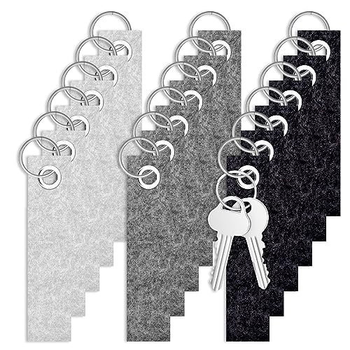 Felt Key Rings, 21 PCS Schlüsselanhänger Filz Rohling Felt Key Rings with Stainless Steel Ring for DIY Decoration Craft Key Fob von WanderGo
