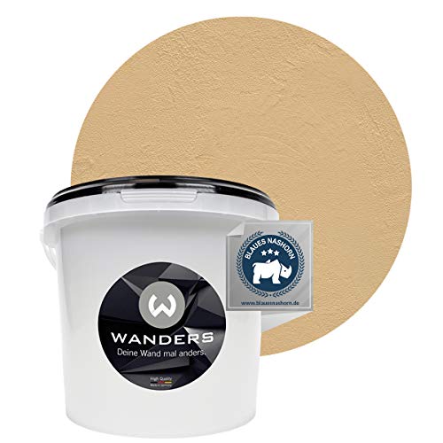 Wanders24 Venezia Stein-Optik (3 Liter, Creme) Wandfarbe zum Spachteln, 6 Farbtöne erhältlich, Italien für Zuhause, Strukturpaste Made in Germany von Wanders24
