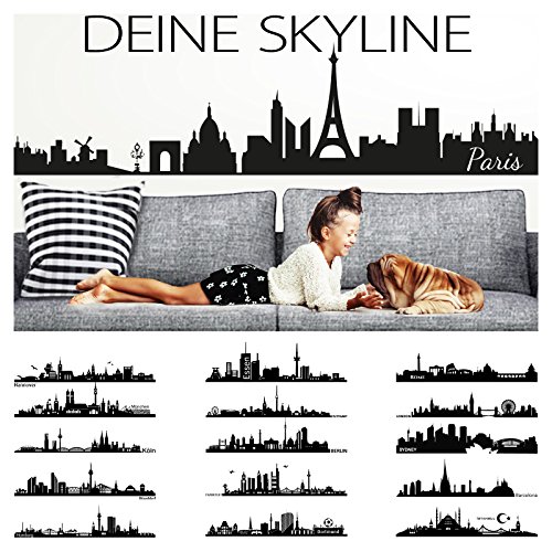 Wandora Wandtattoo Skyline Rom I schwarz (BxH) 100 x 21 cm I Wohnzimmer selbstklebend Sticker Aufkleber Stadt Städte der Welt Wandsticker Wandaufkleber W1366 von Wandora