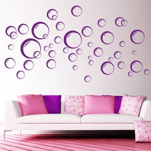 Wandtattoo Loft Blubber Blasen Wandsticker Deko Kreise 40 Stück in 3 D Optik / 30 Farben zur Auswahl von Wandtattoo-Loft