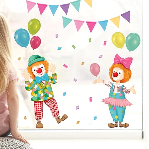 Wandtattoo Loft Fensterbild Karneval Clowns Girlande Luftballons wiederverwendbar Frühling bunte Dreiecke Fasching farbig, 4. A0 Bogen Wandtattoo Loft Fensterbild Karneval Clowns Girlande Luftballons wiederverwendbar Frühling bunte Dreiecke Fasching farbig, 4. A0 Bogen von Wandtattoo Loft