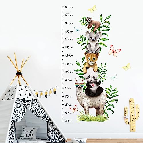 Wandtattoo Loft Kinderzimmer Messlatte Exotische Tiere Dschungel 40-180 cm Dekoration Babyzimmer von Wandtattoo Loft