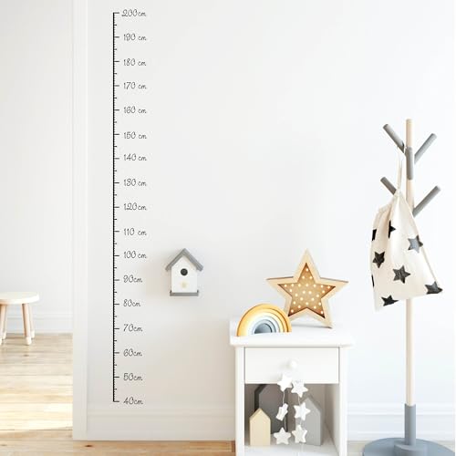 Wandtattoo Messlatte von Wandtattoo Loft (40-200 cm) für Kinderzimmer, Maßband/Wandaufkleber/Wandsticker/Wanddeko / 30 Farben von Wandtattoo-Loft