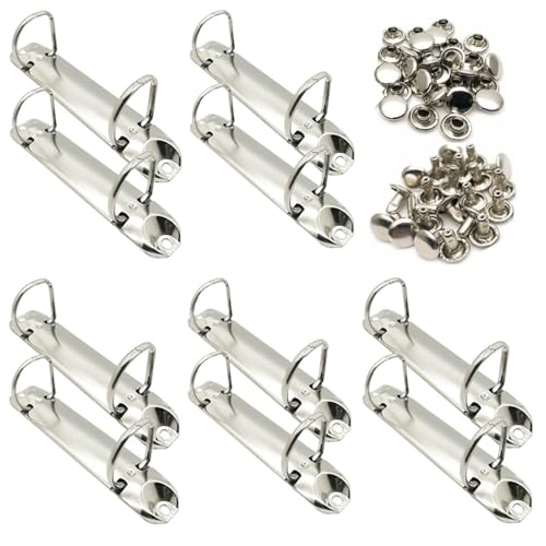 2 Ring Binder Mechanismus, Wanfoou 10 Stück D-förmiger Metallclip 2 Ring Bindemittel Ersatz, Metall-Clip-Ringbuch für Papieraufbewahrung, Planer, Ordner, Zubehör, 123mm von Wanfoou
