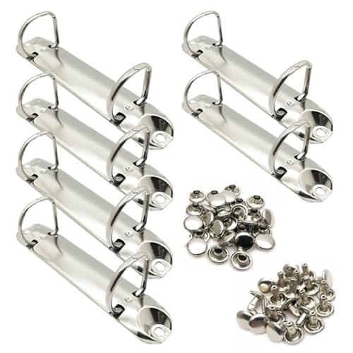 2 Ring Binder Mechanismus, Wanfoou 6 Stück D-förmiger Metallclip 2 Ring Bindemittel Ersatz, Metall-Clip-Ringbuch für Papieraufbewahrung, Planer, Ordner, Zubehör, 123mm von Wanfoou