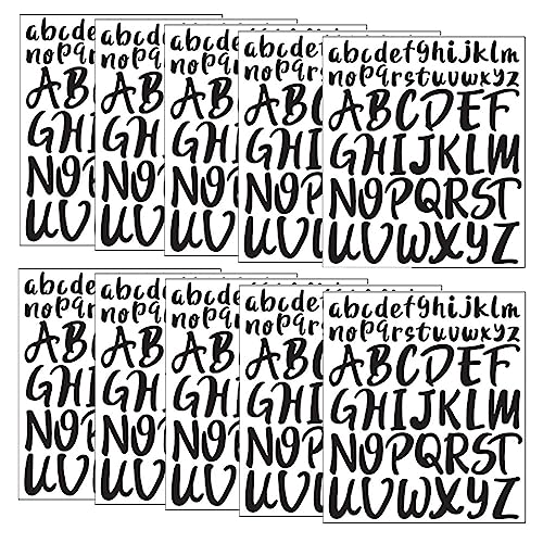 Buchstaben Aufkleber Kit, 520 Stücke 10 Blätter Selbstklebende Buchstaben Hausnummer Aufkleber Vinyl Klebebuchstaben Wetterfest Alphabet zum Aufkleben für DIY Scrapbook Grußkarte, Schwarz Buchstaben Aufkleber Kit, 520 Stücke 10 Blätter Selbstklebende Buchstaben Hausnummer Aufkleber Vinyl Klebebuchstaben Wetterfest Alphabet zum Aufkleben für DIY Scrapbook Grußkarte, Schwarz von Wanfoou