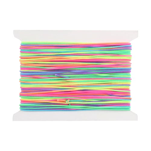 Gummiband für Armbänder, Bunt Elastisches Band für Armbänder Selber Machen, 1mm x 20m Gummikordel Elastische Faden, Regenbogen Gummischnur Bastelschnur für DIY Handwerk Schmuckherstellung(Farbe) von WangChaoJiu