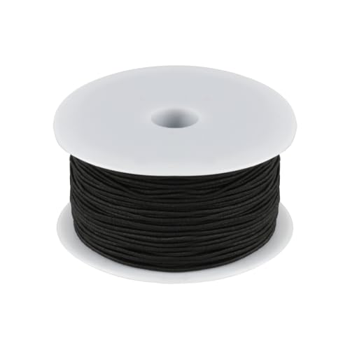 Gummiband für Armbänder, Schwarz Elastisches Band für Armbänder Selber Machen, 1mm x 100m Gummikordel Elastische Faden Gummischnur Bastelschnur für DIY Handwerk Schmuckherstellung(Schwarz) von WangChaoJiu