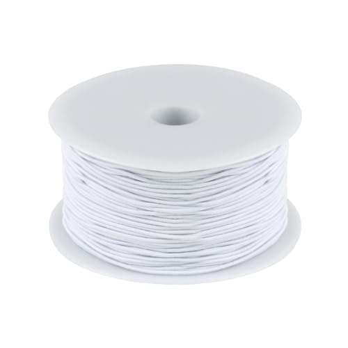 Gummiband für Armbänder, Weiße Elastisches Band für Armbänder Selber Machen, 1mm x 100m Gummikordel Elastische Faden Gummischnur Bastelschnur für DIY Handwerk Schmuckherstellung(Weiß) von WangChaoJiu