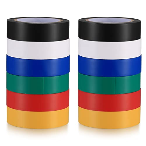 WangChaoJiu 12 Packungen Isolierbänder, PVC Elektriker Klebeband, 19 mm x 20 m mehrfarbige wasserdichter Isolierbandkleber zum Isolieren und Reparieren von Drähten, Hohe Flexibilität und Klebekraft WangChaoJiu 12 Packungen Isolierbänder, PVC Elektriker Klebeband, 19 mm x 20 m mehrfarbige wasserdichter Isolierbandkleber zum Isolieren und Reparieren von Drähten, Hohe Flexibilität und Klebekraft von WangChaoJiu