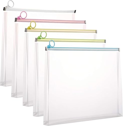 Wangdaqi 5 Stück 24,9 x 33 cm transparente Kunststoff-Umschläge mit Reißverschluss Brief-Aktenordner Wangdaqi 5 Stück 24,9 x 33 cm transparente Kunststoff-Umschläge mit Reißverschluss Brief-Aktenordner von Wangdaqi
