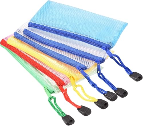 Wangdaqi Netztasche mit Reißverschluss, B8, Kunststoff, 6 Stück von Wangdaqi