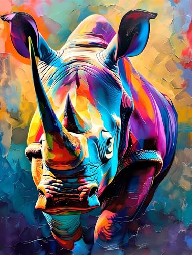 Abstrakt Nashorn Malen Nach Zahlen Kinder, Bastelset Erwachsene Frauen Paint by Numbers, DIY Faltenfreie Leinwand, mit Pinseln und Acrylpigment-Kunstwerk Set,Zimmer Deko Mädchen Geschenk 40x50cm W-591 Abstrakt Nashorn Malen Nach Zahlen Kinder, Bastelset Erwachsene Frauen Paint by Numbers, DIY Faltenfreie Leinwand, mit Pinseln und Acrylpigment-Kunstwerk Set,Zimmer Deko Mädchen Geschenk 40x50cm W-591 von Wangdoud