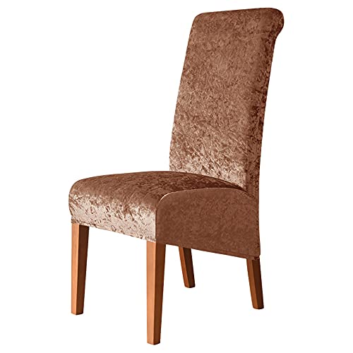 2 Stück Stuhlhussen für Esszimmerstühle aus Pannesamt für Hochzeiten, dekorativer Sitzschutz, waschbar, Stretch, Esszimmerstuhlhussen mit elastischem Rand, braun 2 Stück Stuhlhussen für Esszimmerstühle aus Pannesamt für Hochzeiten, dekorativer Sitzschutz, waschbar, Stretch, Esszimmerstuhlhussen mit elastischem Rand, braun von Wangle
