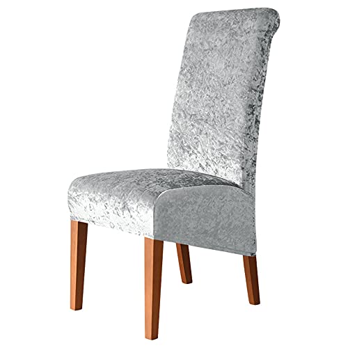 2 Stück Stuhlhussen für Esszimmerstühle aus Pannesamt für Hochzeiten, dekorativer Sitzschutz, waschbar, Stretch, Esszimmerstuhlhussen mit elastischem Rand, grau 2 Stück Stuhlhussen für Esszimmerstühle aus Pannesamt für Hochzeiten, dekorativer Sitzschutz, waschbar, Stretch, Esszimmerstuhlhussen mit elastischem Rand, grau von Wangle