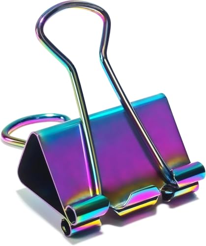 Wangxuemei 10 Stück Regenbogen-Papierklemmen, mittlere Binder-Clips, 2,5 cm Länge für Büro, Organisieren von Akten und Ordnern von Wangxuemei