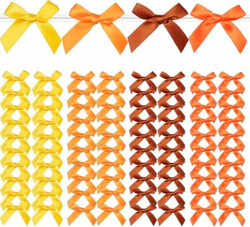 Wangyaohan Twisted Bow Herbst-Kollektion, 100 orangefarbene Satinband-Schleifen für Thanksgiving, Süßigkeitenbeutel, Bäckerei-Bündelung, Geschenkverpackungen und Party-Dekorationen Wangyaohan Twisted Bow Herbst-Kollektion, 100 orangefarbene Satinband-Schleifen für Thanksgiving, Süßigkeitenbeutel, Bäckerei-Bündelung, Geschenkverpackungen und Party-Dekorationen von Wangyaohan