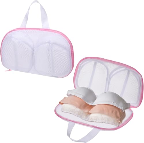 Wangyaohan Wäschesack für BHs, 2-teiliges Set mit Reißverschluss, Netzstoff, für empfindliche BHs und Unterwäsche, Rosa Wangyaohan Wäschesack für BHs, 2-teiliges Set mit Reißverschluss, Netzstoff, für empfindliche BHs und Unterwäsche, Rosa von Wangyaohan