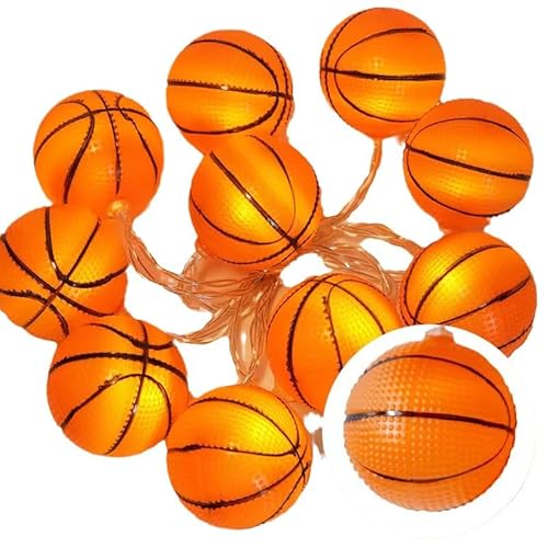 Basketball-Lichterkette, Sportball-Lichterkette USB Basketball-Lichterkette für Indoor Kinderzimmer Klassenzimmer, 3 m, 20 LED-Lichter, 5.1 cm Korbkugel, Dekorationen, Mottoparty, Basketball Geschenk Basketball-Lichterkette, Sportball-Lichterkette USB Basketball-Lichterkette für Indoor Kinderzimmer Klassenzimmer, 3 m, 20 LED-Lichter, 5.1 cm Korbkugel, Dekorationen, Mottoparty, Basketball Geschenk von Wankd