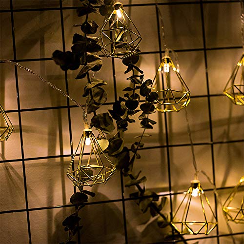 LED geometrische Lichterkette – 1.5 Meter Gesamtlänge | 10 LEDs warm-weiß | gold diamantform - batterie-betrieben,für Schlafzimmer Hochzeit Weihnachten Haus Dekoration, Warm Weiß LED geometrische Lichterkette – 1.5 Meter Gesamtlänge | 10 LEDs warm-weiß | gold diamantform - batterie-betrieben,für Schlafzimmer Hochzeit Weihnachten Haus Dekoration, Warm Weiß von Wankd