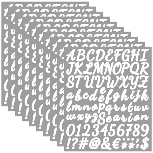 Wanmu 10 Blätter Selbstklebende Buchstaben Aufkleber, Weiß Vinyl Wasserfeste Alphabet Nummern Sticker zum Aufkleben für DIY Scrapbooking Grußkarten, Postfach, Schilder, Adressnummer Wanmu 10 Blätter Selbstklebende Buchstaben Aufkleber, Weiß Vinyl Wasserfeste Alphabet Nummern Sticker zum Aufkleben für DIY Scrapbooking Grußkarten, Postfach, Schilder, Adressnummer von Wanmu