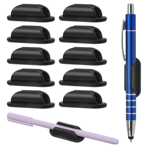 Wanmu 10 Stück Klebender Stifthalter für Die Wand, Selbstklebend Silikon-Stifthalter Marker-Halter, Klebriger Schreibtisch-Organizer für Klemmbrett, Lehrer, Schüler, Ärzte Bürobedarf von Wanmu