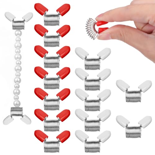 Wanmu 14 Stück Federklemmen zur Schmuckherstellung, flexible Perlenklemmen, kreatives Perlenende, um zu verhindern, dass Perlen herunterfallen, DIY-Armbänder, Halsketten von Wanmu