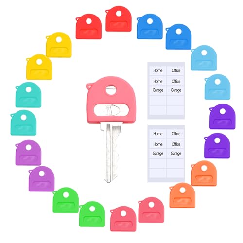 Wanmu 16 x Schlüsselabdeckungen, farbige, dehnbare Schlüsselmarkierungen, 2,5 cm, niedlicher Kappenschutz mit leeren und bedruckten Etiketten, passend für die meisten Schlüssel für Hausklassifizierung Wanmu 16 x Schlüsselabdeckungen, farbige, dehnbare Schlüsselmarkierungen, 2,5 cm, niedlicher Kappenschutz mit leeren und bedruckten Etiketten, passend für die meisten Schlüssel für Hausklassifizierung von Wanmu