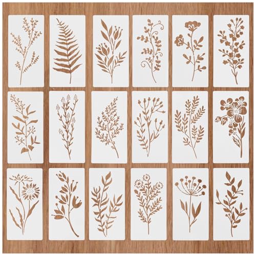 Wanmu 18 Stück Blumen Schablone, Schablonen textilgestaltung Malen wandschablonen zum Streichen, Stencil Malschablonen Erwachsene Diy Deko für Scrapbooking Holz Boden Wand Fliesen Auf Platten Wanmu 18 Stück Blumen Schablone, Schablonen textilgestaltung Malen wandschablonen zum Streichen, Stencil Malschablonen Erwachsene Diy Deko für Scrapbooking Holz Boden Wand Fliesen Auf Platten von Wanmu