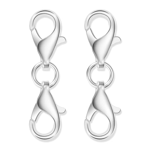 Wanmu 2 Stück 925 Vergoldetes Sterling Silber Doppelkarabiner Verschlüsse Klassischer Halskettenverschluss Doppelend-Design und -schließen Halskettenverlängerung für Armband Schmuckherstellung Wanmu 2 Stück 925 Vergoldetes Sterling Silber Doppelkarabiner Verschlüsse Klassischer Halskettenverschluss Doppelend-Design und -schließen Halskettenverlängerung für Armband Schmuckherstellung von Wanmu