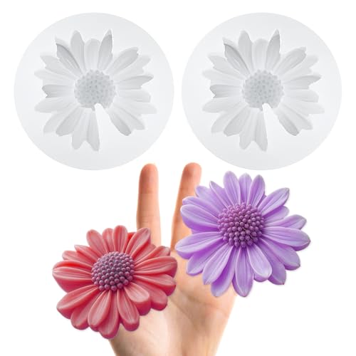 Wanmu 2 Stück Daisy Kerzen Silikonformen, Daisy Silicone Kerzenform 3D Schokoladenblumen Fondantformen Silikonformen Gießformen für Tortendekoration Blumen Polymer Clay Einzigartige Harz DIY Seife Wanmu 2 Stück Daisy Kerzen Silikonformen, Daisy Silicone Kerzenform 3D Schokoladenblumen Fondantformen Silikonformen Gießformen für Tortendekoration Blumen Polymer Clay Einzigartige Harz DIY Seife von Wanmu