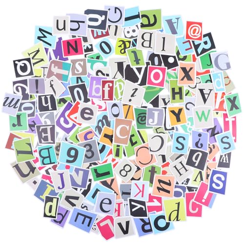 Wanmu 200 Stück Buchstaben Aufkleber, Mehrfarbig Alphabet Aufkleber Selbstklebende Vinyl Klebebuchstaben Wasserdicht Buchstaben Nummern Sticker für DIY Scrapbook Laptop Briefkästen von Wanmu
