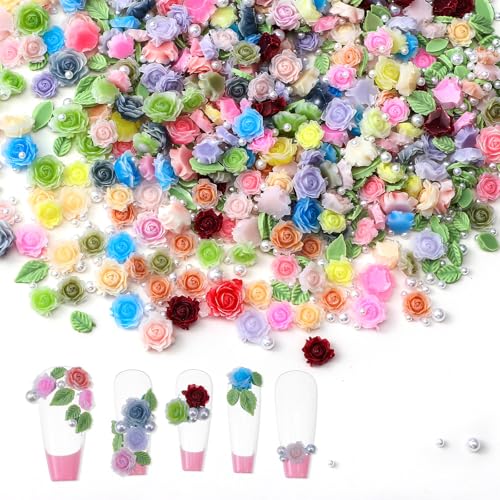 Wanmu 300 Stück Niedlich Blume Nail Charms, 3D Harz Floral Kamelie Rose Nägel Charms mit Perle, Gemischt Größe Bunte Flower Nägel Deko für Frauen Nail Art Zubehör Wanmu 300 Stück Niedlich Blume Nail Charms, 3D Harz Floral Kamelie Rose Nägel Charms mit Perle, Gemischt Größe Bunte Flower Nägel Deko für Frauen Nail Art Zubehör von Wanmu