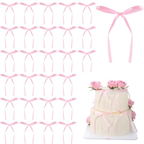 Wanmu 40 Stück Torten Deko Schleife, Cupcake-Topper Deko Kuchenaufsatz, Geburtstags Kuchendekoration Dessert Picker für Mädchen Brautparty, Babyparty, Geburtstag, Hochzeit, Party Dekorationen - Pink Wanmu 40 Stück Torten Deko Schleife, Cupcake-Topper Deko Kuchenaufsatz, Geburtstags Kuchendekoration Dessert Picker für Mädchen Brautparty, Babyparty, Geburtstag, Hochzeit, Party Dekorationen - Pink von Wanmu
