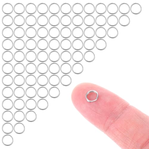 Wanmu 500 Stück kleine doppelt offene Binderinge, Edelstahl-Spaltring, Schlüsselanhänger, Schlüsselanhänger für Schmuckherstellung, Halsketten, Ohrringe, Handwerk, Armbänder Wanmu 500 Stück kleine doppelt offene Binderinge, Edelstahl-Spaltring, Schlüsselanhänger, Schlüsselanhänger für Schmuckherstellung, Halsketten, Ohrringe, Handwerk, Armbänder von Wanmu