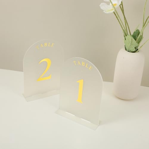 Wanmu Acryl-Tischnummern 1-15 mit Ständer, 12,7 x 17,8 cm, mattierter Bogen, Acryl, elegante goldene Zahlen, Tafelaufsatz-Set für Hochzeit, Empfang, Dekoration, Party, Jubiläum, Event Wanmu Acryl-Tischnummern 1-15 mit Ständer, 12,7 x 17,8 cm, mattierter Bogen, Acryl, elegante goldene Zahlen, Tafelaufsatz-Set für Hochzeit, Empfang, Dekoration, Party, Jubiläum, Event von Wanmu
