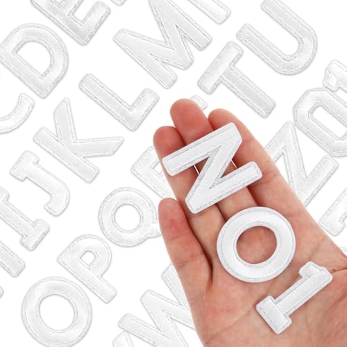 Wanmu Aufnäher zum Aufbügeln, Buchstaben A-Z und Zahlen 0–9, Applikation für Kleidung, Kleid, Hut, Jeans, DIY-Zubehör, Hemden, Jeans, Taschen, Weiß, 72 Stück Wanmu Aufnäher zum Aufbügeln, Buchstaben A-Z und Zahlen 0–9, Applikation für Kleidung, Kleid, Hut, Jeans, DIY-Zubehör, Hemden, Jeans, Taschen, Weiß, 72 Stück von Wanmu