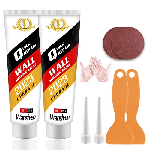 Wansiven Wandreparaturcreme, Fertig Spachtelmasse Weiß Wand, Effektiv Ausbessern von Bohrlöchern und Füllen von Rissen, Löchern, Graffiti (2pack) von Wansiven