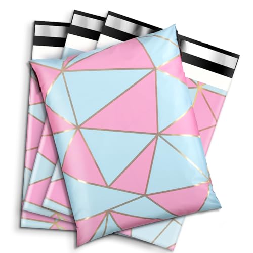 Wanxida 100St Folienversandtaschen Plastikversandbeutel Versandbeutel Warenbeutel Versandtasche, Undurchsichtig, 25cm x 35cm (Geometrie) von Wanxida